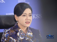 Ketua Dewan Komisioner OJK, Friderica Widyasari Dewi saat Konferensi Pers Hasil Rapat Berskla KSSK III Tahun 2016 di Jakarta, Senin (3/8/2026). (CNBC Indonesia/Faisal Rahman)