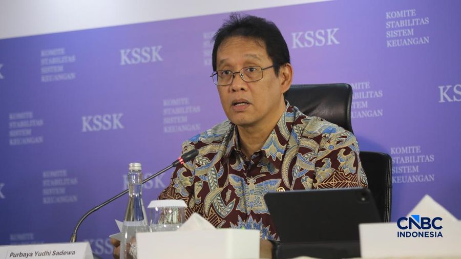 Menteri Keuangan, Purbaya Yudhi Sadewa saat Konferensi Pers Hasil Rapat Berskla KSSK III Tahun 2016 di Jakarta, Senin (3/8/2026). (CNBC Indonesia/Faisal Rahman)