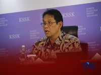 Menteri Keuangan, Purbaya Yudhi Sadewa saat Konferensi Pers Hasil Rapat Berskla KSSK III Tahun 2016 di Jakarta, Senin (3/8/2026). (CNBC Indonesia/Faisal Rahman)