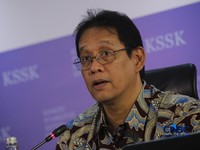 Menteri Keuangan, Purbaya Yudhi Sadewa saat Konferensi Pers Hasil Rapat Berskla KSSK III Tahun 2016 di Jakarta, Senin (3/8/2026). (CNBC Indonesia/Faisal Rahman)