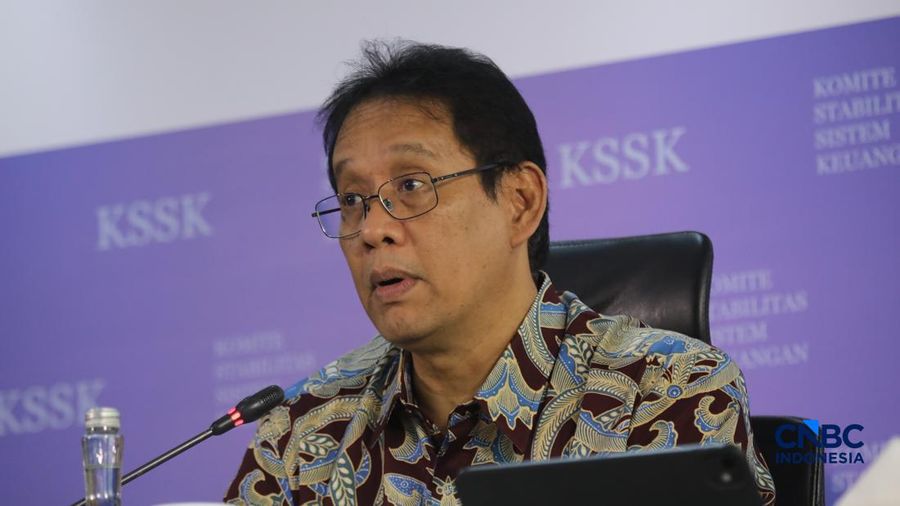 Menteri Keuangan, Purbaya Yudhi Sadewa saat Konferensi Pers Hasil Rapat Berskla KSSK III Tahun 2016 di Jakarta, Senin (3/8/2026). (CNBC Indonesia/Faisal Rahman)
