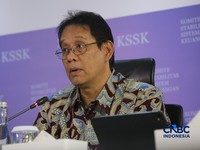 Menteri Keuangan, Purbaya Yudhi Sadewa saat Konferensi Pers Hasil Rapat Berskla KSSK III Tahun 2016 di Jakarta, Senin (3/8/2026). (CNBC Indonesia/Faisal Rahman)