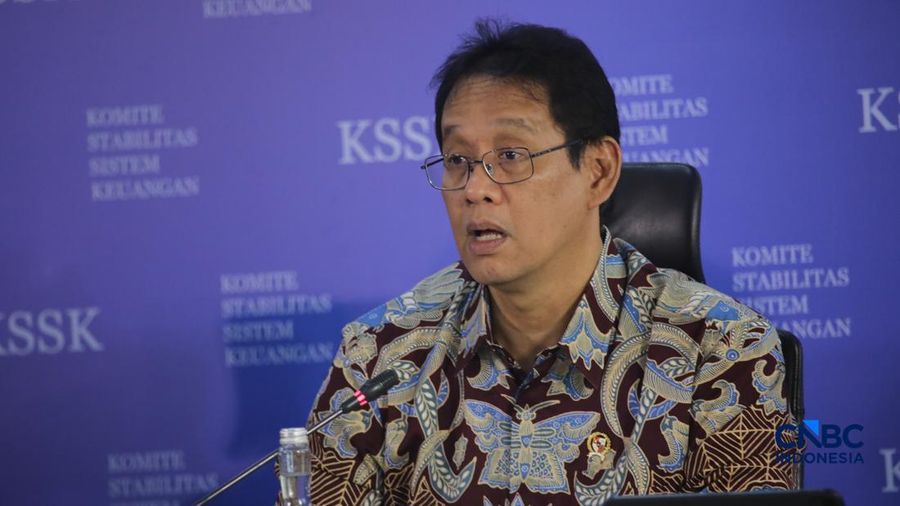 Menteri Keuangan, Purbaya Yudhi Sadewa saat Konferensi Pers Hasil Rapat Berskla KSSK III Tahun 2016 di Jakarta, Senin (3/8/2026). (CNBC Indonesia/Faisal Rahman)