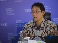 Menteri Keuangan, Purbaya Yudhi Sadewa saat Konferensi Pers Hasil Rapat Berskla KSSK III Tahun 2016 di Jakarta, Senin (3/8/2026). (CNBC Indonesia/Faisal Rahman)