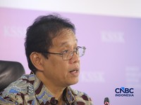 Menteri Keuangan, Purbaya Yudhi Sadewa saat Konferensi Pers Hasil Rapat Berskla KSSK III Tahun 2016 di Jakarta, Senin (3/8/2026). (CNBC Indonesia/Faisal Rahman)