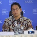 Menteri Keuangan, Purbaya Yudhi Sadewa saat Konferensi Pers Hasil Rapat Berskla KSSK III Tahun 2016 di Jakarta, Senin (3/8/2026). (CNBC Indonesia/Faisal Rahman)