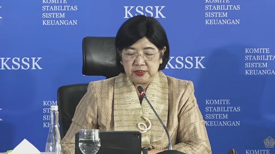 Pjs Gubernur Bank Indonesia, Destry Damayanti saat Konferensi Pers Hasil Rapat Berskla KSSK III Tahun 2016 di Jakarta, Senin (3/8/2026). (Tangkapan layar Youtube Kemenkeu RI)