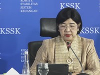 Pjs Gubernur Bank Indonesia, Destry Damayanti saat Konferensi Pers Hasil Rapat Berskla KSSK III Tahun 2016 di Jakarta, Senin (3/8/2026). (Tangkapan layar Youtube Kemenkeu RI)