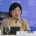 Pjs Gubernur Bank Indonesia, Destry Damayanti saat Konferensi Pers Hasil Rapat Berskla KSSK III Tahun 2016 di Jakarta, Senin (3/8/2026). (CNBC Indonesia/Faisal Rahman)
