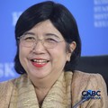Pjs Gubernur Bank Indonesia, Destry Damayanti saat Konferensi Pers Hasil Rapat Berskla KSSK III Tahun 2016 di Jakarta, Senin (3/8/2026). (CNBC Indonesia/Faisal Rahman)