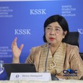 Pjs Gubernur Bank Indonesia, Destry Damayanti saat Konferensi Pers Hasil Rapat Berskla KSSK III Tahun 2016 di Jakarta, Senin (3/8/2026). (CNBC Indonesia/Faisal Rahman)
