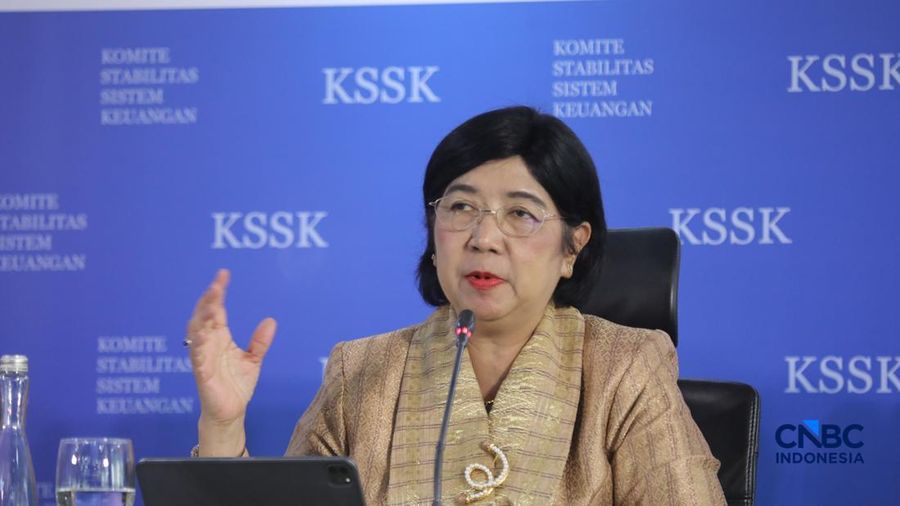 Pjs Gubernur Bank Indonesia, Destry Damayanti saat Konferensi Pers Hasil Rapat Berskla KSSK III Tahun 2016 di Jakarta, Senin (3/8/2026). (CNBC Indonesia/Faisal Rahman)