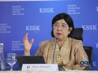 Pjs Gubernur Bank Indonesia, Destry Damayanti saat Konferensi Pers Hasil Rapat Berskla KSSK III Tahun 2016 di Jakarta, Senin (3/8/2026). (CNBC Indonesia/Faisal Rahman)
