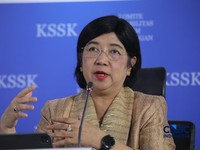 Pjs Gubernur Bank Indonesia, Destry Damayanti saat Konferensi Pers Hasil Rapat Berskla KSSK III Tahun 2016 di Jakarta, Senin (3/8/2026). (CNBC Indonesia/Faisal Rahman)