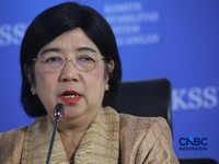 Pjs Gubernur Bank Indonesia, Destry Damayanti saat Konferensi Pers Hasil Rapat Berskla KSSK III Tahun 2016 di Jakarta, Senin (3/8/2026). (CNBC Indonesia/Faisal Rahman)