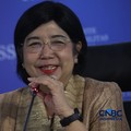 Pjs Gubernur Bank Indonesia, Destry Damayanti saat Konferensi Pers Hasil Rapat Berskla KSSK III Tahun 2016 di Jakarta, Senin (3/8/2026). (CNBC Indonesia/Faisal Rahman)