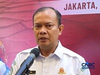 Kepala BMKG Teuku Faisal Fathani saat menyampaikan paparannya di acara Dialog Nasional Kementerian PPN/Bappenas, Jakarta, Selasa (4/8/2026). (CNBC Indonesia/Martyasari Rizky)