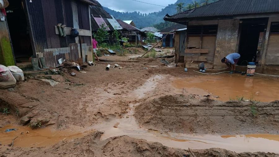Kondisi banjir nan merendam permukiman penduduk di Kabupaten Tapanuli Tengah, Sumatera Utara, Senin (3/8/2026). (Dok. BPBD Kabupaten Tapanuli Tengah)