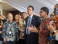 Menteri Keuangan (Menkeu), Purbaya Yudhi Sadewa saat menghadiri GAIKINDO Indonesia International Auto Show (GIIAS) di ICE BSD, Tangerang, Selasa (4/8/2026). (CNBC Indonesia/Ferry Sandi)