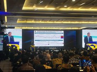 Menteri Keuangan (Menkeu), Purbaya Yudhi Sadewa saat menyampaikan pemaparan dalam gelaran GAIKINDO Indonesia International Auto Show (GIIAS) 2026 di ICE BSD, Tangerang, Selasa (4/8/2026). (CNBC Indonesia/Ferry Sandi)
