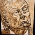 Potret Presiden AS Donald Trump karya seniman Kanada Wendy Chartrand, berjudul "The "Don of Dung" (Sang Don Kotoran) dan dibuat dengan kotoran kuda, terjual seharga $1.800 di Pameran Seni Rupa Sooke. (Dok. Koleksi)
