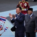 Upacara penyambutan kenegaraan kunjungan Perdana Menteri Thailand Anutin Charnvirakul digelar di Istana Merdeka, Jakarta Pusat, Senin (3/8/2026). (REUTERS/Willy Kurniawan)
