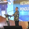 Wakil Ketua Dewan Perwakilan Rakyat dari Fraksi Gerakan Indonesia Raya Sufmi Dasco Ahmad menghadiri Rapat Kerja Koordinasi Nasional (Rakerkornas) Asosiasi Pengusaha Indonesia (Apindo) di Hotel Claro, Kota Makassar, Provinsi Sulawesi Selatan, Selasa (