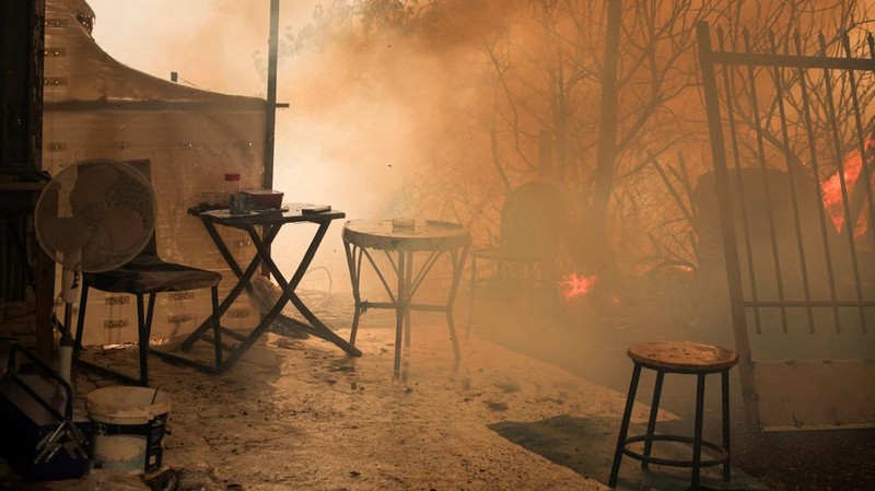 Yunani kembali dilanda kebakaran hutan besar yang menghanguskan lebih dari 100 rumah di wilayah barat laut Athena, Selasa (4/8/2026). (REUTERS/Louisa Gouliamaki)