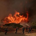 Yunani kembali dilanda kebakaran hutan besar yang menghanguskan lebih dari 100 rumah di wilayah barat laut Athena, Selasa (4/8/2026). (REUTERS/Louisa Gouliamaki)