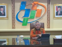 Deputi Bidang Neraca dan Analisis Statistik, M. Edy Mahmud saat menyampaikan rilis BPS di Jakarta, Rabu (5/8/2026). (CNBC Indonesia/Chandra Dwi Pranata)