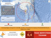 Gempa bumi mengguncang Pulau Karatung, Sulawesi Utara dengan kekuatan 6,4 Magnitudo. (Dok. BMKG)