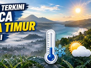 Cuaca Jatim Hari Ini: Batu Terdingin, Kota Mojokerto Terpanas