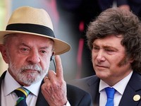 Kolase foto Presiden Brasil, Luiz Inacio Lula da Silva dan Presiden Argentina, Javier Milei. (Dok. Reuters)