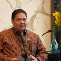 Menteri Koordinator Bidang Perekonomian Airlangga Hartarto pada Konferensi Pers di Jakarta, Rabu (5/8/2026).