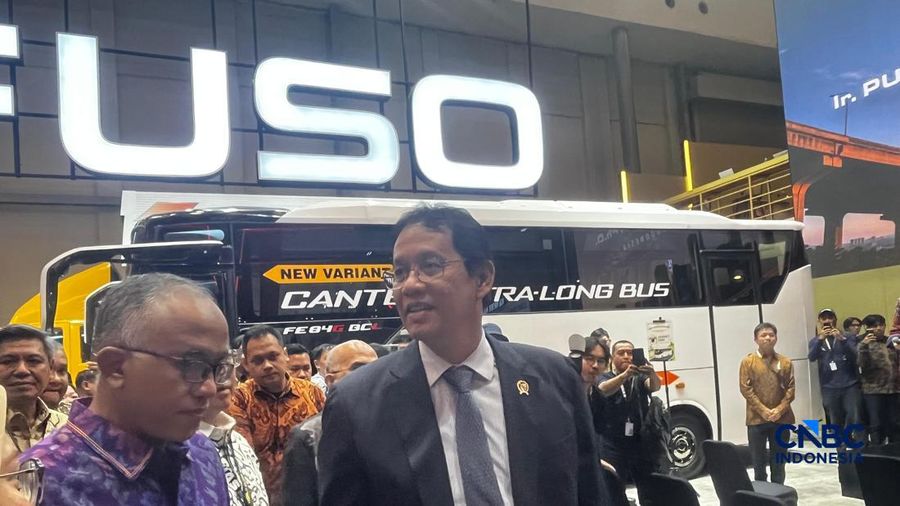 Menteri Keuangan (Menkeu), Purbaya Yudhi Sadewa saat menghadiri GAIKINDO Indonesia International Auto Show (GIIAS) di ICE BSD, Tangerang, Selasa (4/8/2026). (CNBC Indonesia/Ferry Sandi)