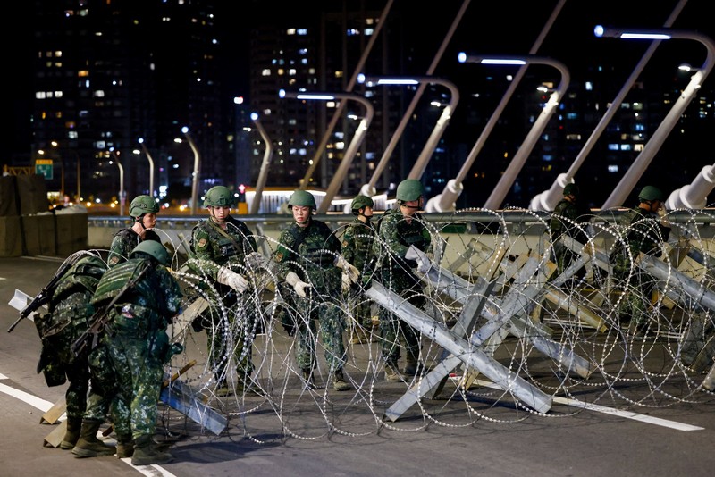 Taiwan mulai melaksanakan latihan militer tahunan terbesar bertajuk Han Kuang, Jumat (7/8/2026). Latihan ini bagian dari upaya meningkatkan kesiapsiagaan menghadapi potensi invasi China. (REUTERS/Tsai Hsin-Han)