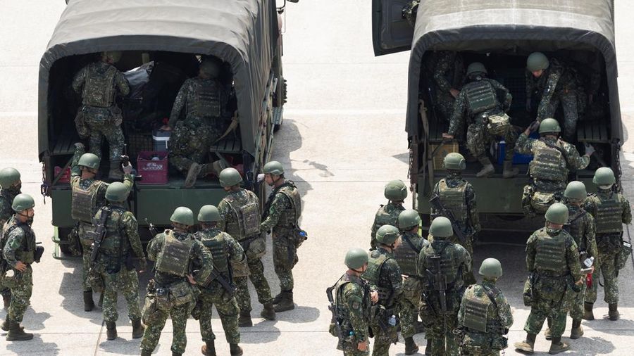 Taiwan mulai melaksanakan latihan militer tahunan terbesar bertajuk Han Kuang, Jumat (7/8/2026). Latihan ini bagian dari upaya meningkatkan kesiapsiagaan menghadapi potensi invasi China. (REUTERS/Tsai Hsin-Han)