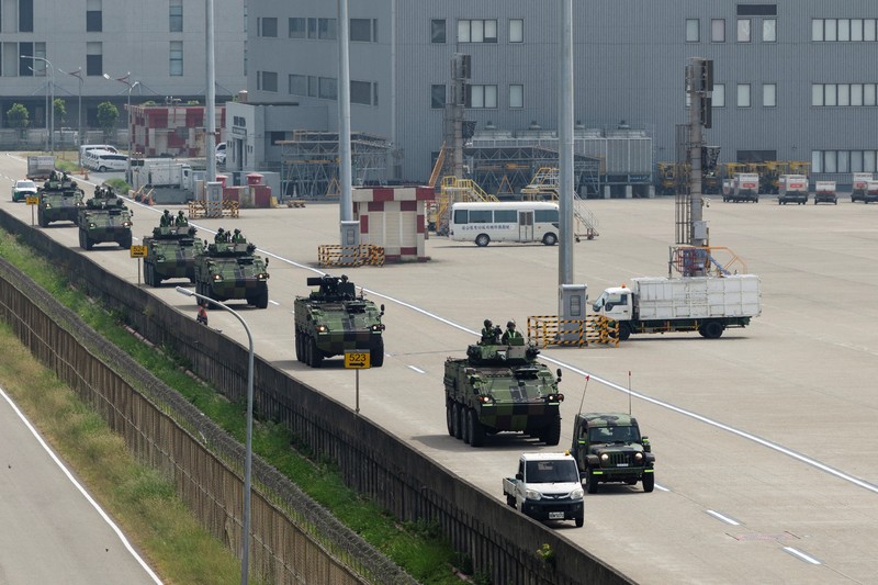 Taiwan mulai melaksanakan latihan militer tahunan terbesar bertajuk Han Kuang, Jumat (7/8/2026). Latihan ini bagian dari upaya meningkatkan kesiapsiagaan menghadapi potensi invasi China. (REUTERS/Tsai Hsin-Han)