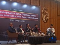 Body Maker Department Head HMSI Heri Komala (tengah) saat memberikan keterangan di momen GIIAS 2026. (CNBC Indonesia/Ferry Sandi)