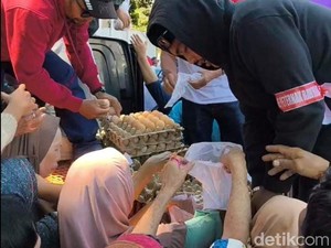 Peternak Ayam Gelar Aksi Damai di Jalan Urip Makassar, Massa Bagi-bagi Telur