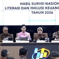 Konferensi Pers Hasil Survei Nasional Literasi dan Inklusi Keuangan (SNLIK) Tahun 2026, Senin (11/8/2026).