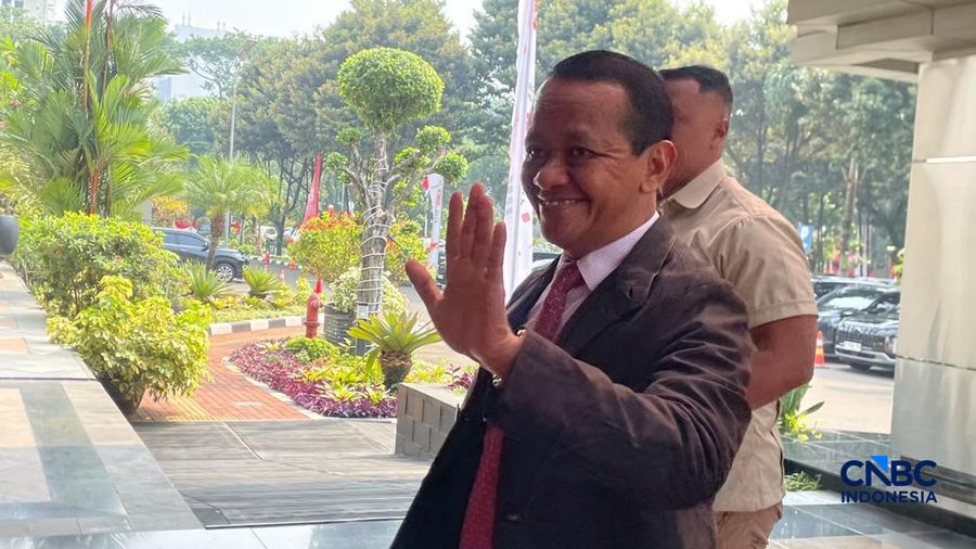 Menteri ESDM Bahlil Lahadalia datangi Kantor Menteri Keuangan, Purbaya Yudhi Sadewa, Selasa (11/8/2026). (CNBC Indonesia/Firda Dwi Muliawati)