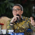 President Director & Chief Executive Officer (CEO), Oona Insurance Indonesia, Vincent C. Soegianto saat menyampaikan pemaparan dalam Multifinance CEO Gathering 2026 di Jakarta, Selasa (11/8/2026). (CNBC Indonesia/Tri Susilo)