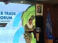 Wakil Menteri Perdagangan (Wamendag) Dyah Roro Esti Widya Putri dalam acara Indonesia F&B Trade Promotion Forum di Auditorium Kemendag, Jakarta, Selasa (11/8/2026). (CNBC Indonesia/Martyasari Rizky)
