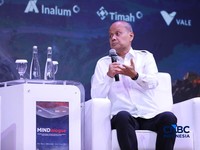 Chief Technology Officer Danantara, Sigit Puji Santosa menyampaikan pemaparan dalam Mindialogue dengan tema Komoditas untuk Negeri: Strategi Penguatan Cadangan Mineral untuk Stabilitas dan Kedaulatan Ekonomi RI di Jakarta, Rabu (12/8/2026). (CNBC Ind