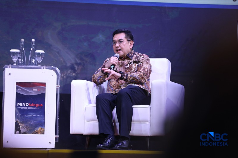 Suasana acara Mindialogue dengan tema &ldquo;Komoditas untuk Negeri: Strategi Penguatan Cadangan Mineral untuk Stabilitas dan Kedaulatan Ekonomi RI&rdquo; di Jakarta, Rabu (12/8/2026). (CNBC Indonesia/Tri Susilo)