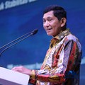 Direktur Utama MIND ID, Maroef Sjamsoeddin saat menyampaikan sambutan dalam Mindialogue dengan tema Komoditas untuk Negeri: Strategi Penguatan Cadangan Mineral untuk Stabilitas dan Kedaulatan Ekonomi RI di Jakarta, Rabu (12/8/2026). (CNBC Indonesia/T