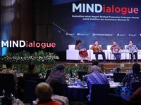 Suasana acara Mindialogue dengan tema Komoditas untuk Negeri: Strategi Penguatan Cadangan Mineral untuk Stabilitas dan Kedaulatan Ekonomi RI di Jakarta, Rabu (12/8/2026). (CNBC Indonesia/Tri Susilo)