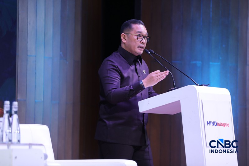 Suasana acara Mindialogue dengan tema &ldquo;Komoditas untuk Negeri: Strategi Penguatan Cadangan Mineral untuk Stabilitas dan Kedaulatan Ekonomi RI&rdquo; di Jakarta, Rabu (12/8/2026). (CNBC Indonesia/Tri Susilo)