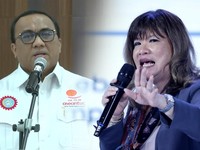 Foto kolase Presiden Konfederasi Serikat Pekerja Seluruh Indonesia (KSPSI) Andi Gani Nena Wea dan Ketum APINDO Shinta Kamdani. (CNBC Indonesia)